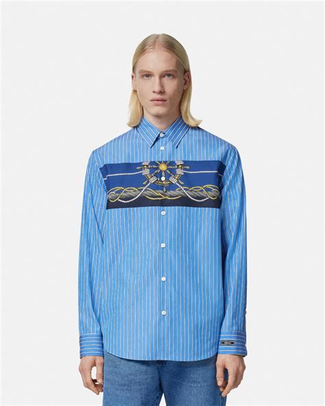 versace shirt insignia turqoise button|Versace nautical shirt.